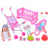 Lielais interaktīvās lelles komplekts ar ratiņiem, krēsliņu un gultiņu