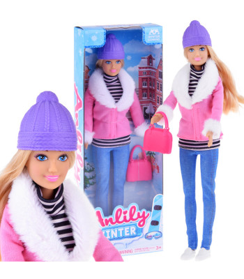 Modes lelle ziemas apģērbā ar somiņu Anlily ZA4302