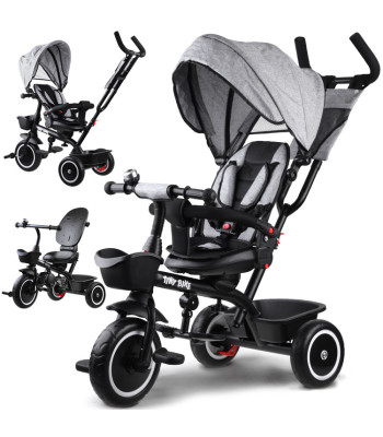 Bērnu trīsriteņu velosipēds Tiny Bike 3w1 ar salokāmu jumtiņu, grozāms SP0650