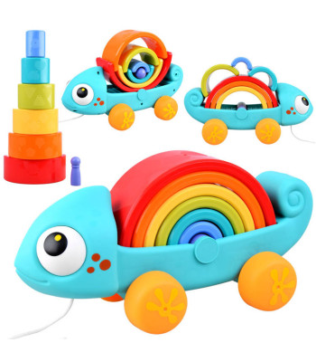 Varavīksnes hameleons Montessori puzle 18m+ ZA4532