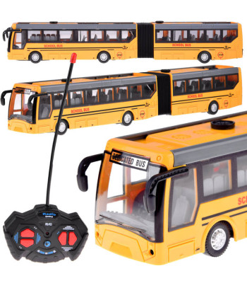 Ar tālvadības pulti vadāms pilsētas skolas autobuss ar locītavu RC0624