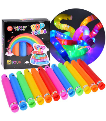 POP TUBE sensorās LED spīdošas caurulītes, ZA4709, 12 gab.