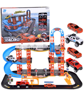 Daudzstāvu auto stāvvieta ar liftu un nobraucienu trasēm, 4 automašīnas ar inerces piedziņu ZA4753