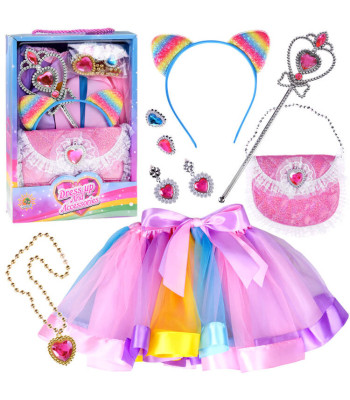 Pasaku fejas kostīmu komplekts ar somiņu, nūjiņu, rotaslietām un matu stīpu, 28 cm, 44–80 cm ZA4792