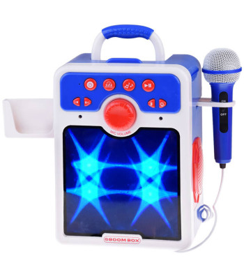 Muzikālais bērnu skaļrunis Boombox ar mikrofonu, zils IN0167
