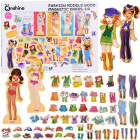 Koka magnētiskās puzles apģērbi Modes stils 4 modeles ZA4807