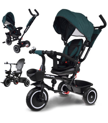 Bērnu trīsritenis ar jumtiņu, grozāms Tiny Bike 3w1 SP0650