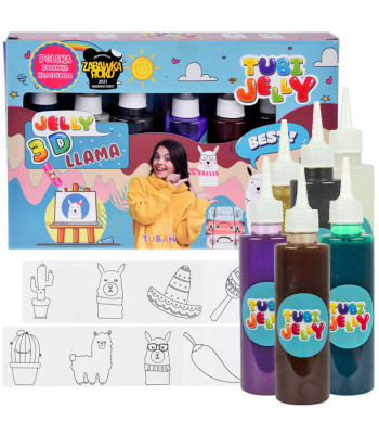 Tuban Tubi Jelly radošais komplekts ar želejas 3D figūriņām Lama, 6 krāsas ZA4982