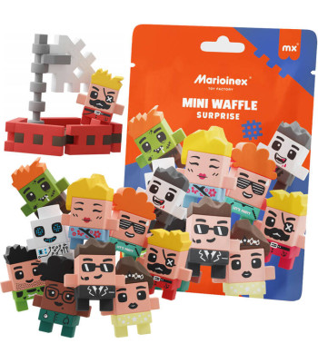 Marioinex Mini Waffle Surprise 2 vienā komplekts ar figūriņu un klucīšiem, maisiņš ZA5040