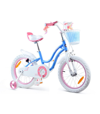 RoyalBaby STAR GIRL meiteņu velosipēds ar groziņu un sānu riteņiem RB16G-1 16 cal