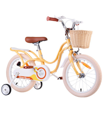 RoyalBaby Little Swan retro bērnu velosipēds ar groziņu un sānu riteņiem 16 RB16-18
