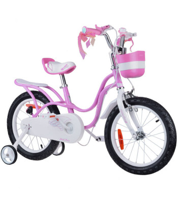 Bērnu retro velosipēds ar groziņu un sānu riteņiem RoyalBaby Little Swan RB16-18 16