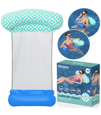 Bestway Comfort Plush ūdens krēsls, guļamais un šūpuļtīkls 145x87 cm 43555