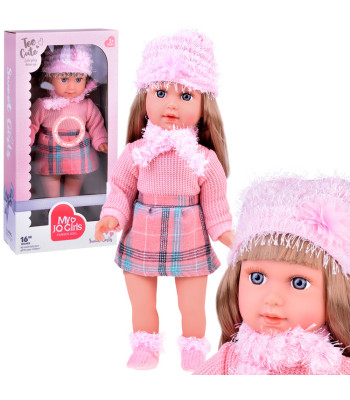 Mīksta stilīga lelle Kate ar angļu valodas frāzēm — 42 cm, ZA5187