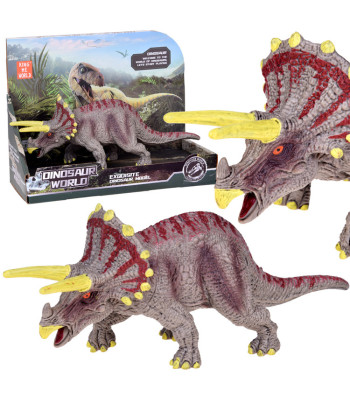 Dinozaura figūra Triceratopts, gumijas rotaļlieta bērniem ZA5192, 20cm x 7cm