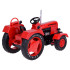 Metāla sarkanais traktors ar piekabi 1:18