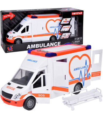 Interaktīva ātrās palīdzības automašīna ar atveramām daļām, skaņu un gaismu ZA5217
