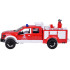 Ugunsdzēsības auto ar rotējošu šļūteni un sūkni, skaņas un gaismas efekti, atveramās durvis
