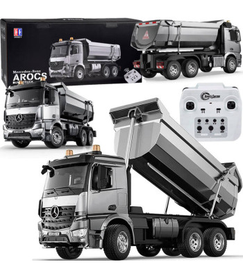 Mercedes Arocs metāla pašizgāzējs ar tālvadības pulti un kustīgu piekabi EE, 1:20, RC0667