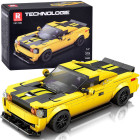 Tehniskie klucīši 319 detaļas + uzlīmes dzeltena sporta automašīna ZA5260