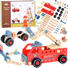 Koka konstrukcijas komplekts Bloki būvē Automašīna Tornis 129 elementi ZA5381