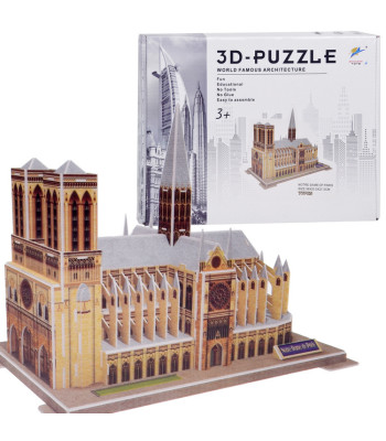 3D puzle Notre-Dame katedrāle, telpiskā puzle Parīze ZA5402, 77 elementi