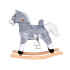 Liels pelēks šūpuļzirgs ar skaņu un kustīgu asti ZA5441
