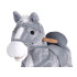 Liels pelēks šūpuļzirgs ar skaņu un kustīgu asti ZA5441