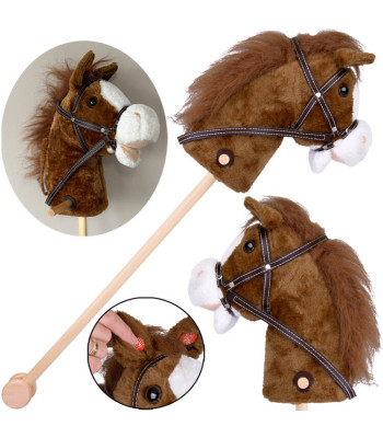 Hobby Horse zirgs uz kociņa, zviedziena un auļošanas skaņas, kustīgs purns ZA5442
