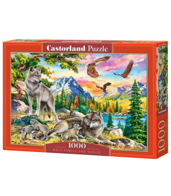 Puzle Wolf Family and Eagles, 1000 detaļas, C-104970-2