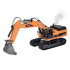 Cietā attālināti vadāmā ekskavatora rotaļlieta ar dūmiem un gaismām
