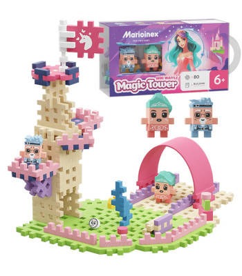 Marioinex mini vafeļu konstruktors “Maģiskais tornis – princese” ar figūriņām ZA5494, 80el