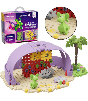 Marioinex Smok Diplodok skatuves vafeļu klucīši ar figūriņu, Mini, 148el, ZA5502