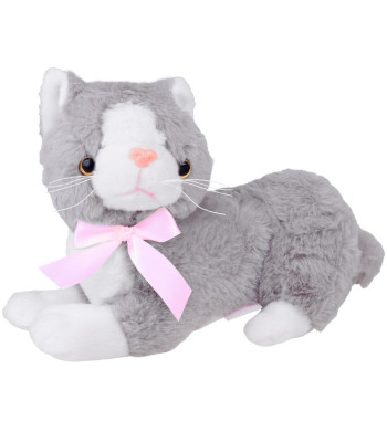 Plīša guļošs pelēks kaķēns Flico 34cm 12832