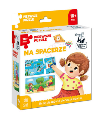 Kapitan Nauka Pirmās izglītojošās puzles “Pastaigā” + grāmatiņa 14 puzles KS1020