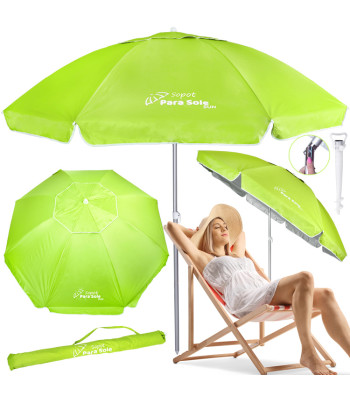 Pludmales un dārza saulessargs Sopot Para Sole Sun, zaļš, UPF 50+ SP0810 240cm