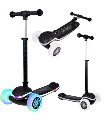 Bērnu trīsriteņu līdzsvara skrejritenis ar krāsainām gaismām un mūziku SCOOTER SP0812
