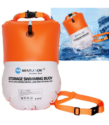 Piepūšama drošības boja peldēšanai ar Dry Bag somu 10L SP0827