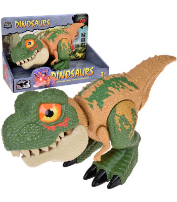 Kustīgs dinozaurs Tyrannosaurus Rex ar skaņas un gaismas efektiem, zaļš, ZA5589, 25 cm x 13 cm x 11 cm