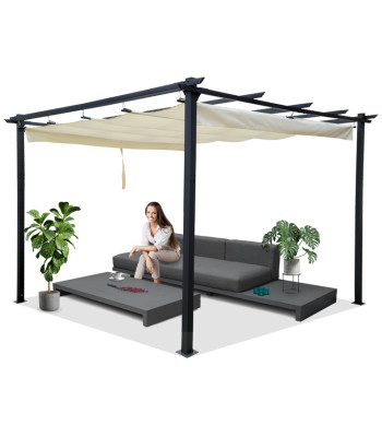 Dārza lapene ar bīdāmu jumtu - pergola, 3 × 3 × 2,4 m, ESTIVO SP0835