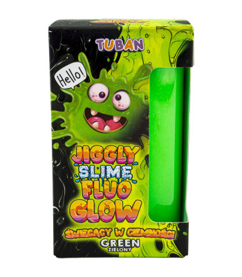 Tuban Jiggly Slime Fluo Glow zaļš, tumsā spīdošs 430g ZA5655