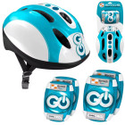 Regulējams aizsargkomplekts bērniem ķivere + aizsargi zils SP0857