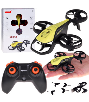 Mini drons ar četriem rotoriem, 2 ātrumiem, 3D akrobātiku un tālvadības pulti SYMA X39 2,4GHz RC0715