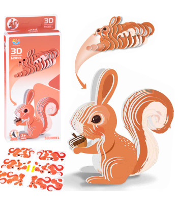3D kartona puzle – vāveres modelis, dari pats, 35 elementi, ZA5720