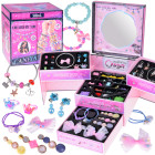 Rotējošā rotu kastīte ar pērlītēm un matu rotām DIY ZA5732