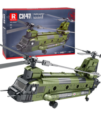 Reobrix licencēts klucīšu komplekts helikopters CH-47 Chinook ZA5802, 1458 ele, 79 × 52 × 23 cm