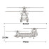 Reobrix licencēts klucīšu komplekts helikopters CH-47 Chinook ZA5802, 1458 ele, 79 × 52 × 23 cm