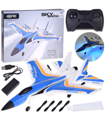 RC lidmašīna Sky Show ar LED apgaismojumu un USB piedziņu, no EPP putuplasta, saliekama, viegla RC0721
