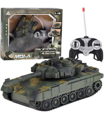RC tanks ar tālvadības pulti, rotējošu tornīti, gaismām un reālistiskām skaņām RC0728