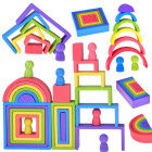 Koka Montessori puzle - dažādu formu elementi